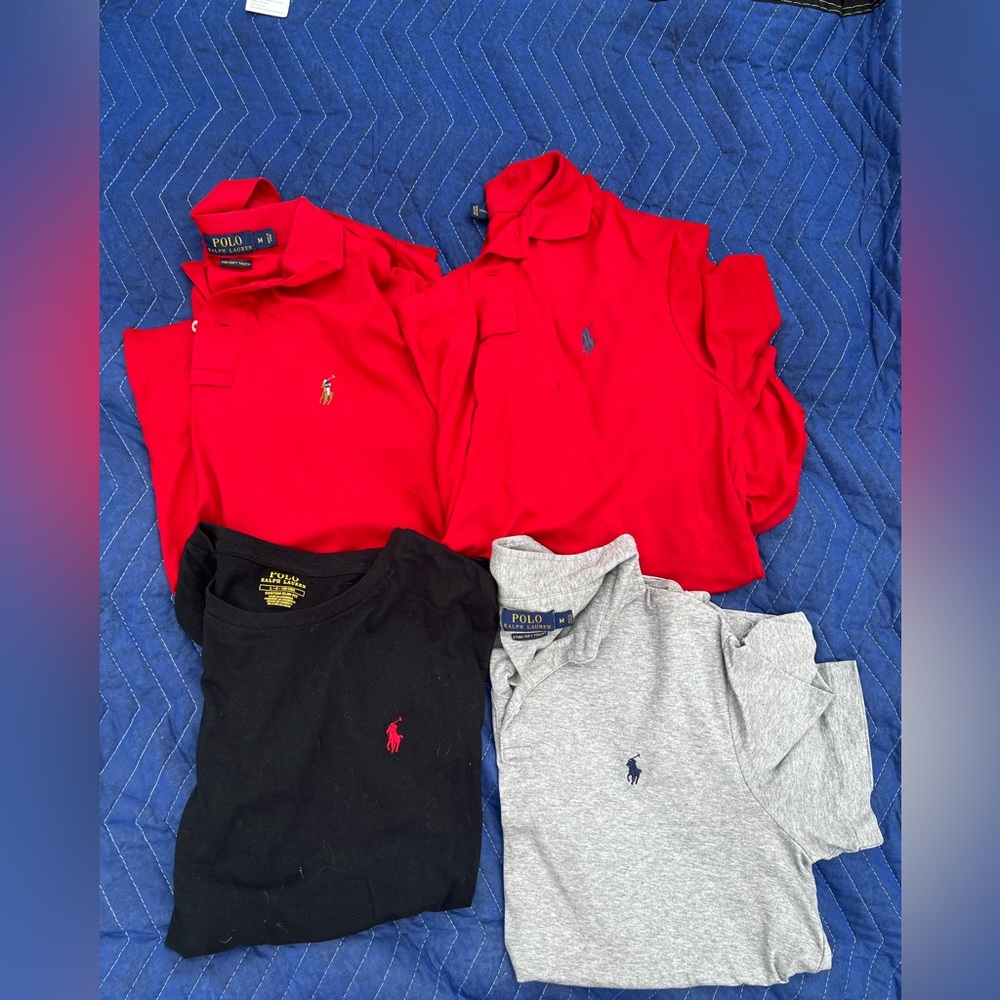 4 Ralph Lauren shirts 3 polos( medium) 1 shirt ( large)